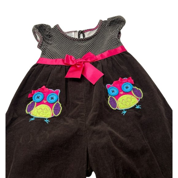 Baby Girl's Adorable Brown Corduroy Romper & Hooded Fleece Shirt - Size 18 M - Picture 4 of 7